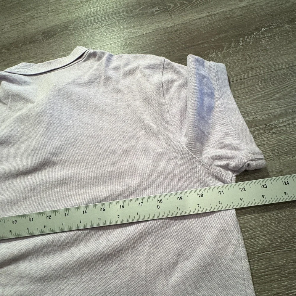 Banana Republic Polo Shirt Mens Large‎ Purple Short Sleeve Pique Organic Cotton